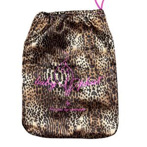 Baby Phat Women's OS Brown Black Satin Leopard Animal Print Drawstring Dust Bag